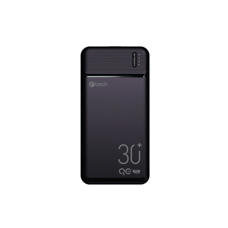 Powerbanka C-tech 30000mAh, Li-Pol, 20W, USB-C/USB-A/micro USB