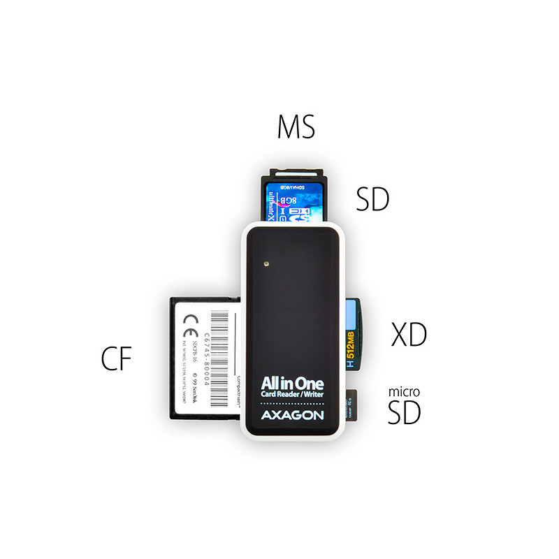 AXAGON CRE-X1, USB 2.0 externá MINI čítačka 5-slot ALL-IN-ONE