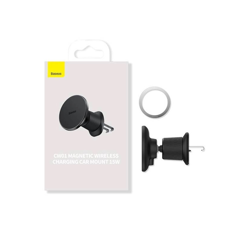 NONAME - Baseus Magnetický držiak do ventilačnej mriežky s nabíjačkou USB-C 15W+25W černý