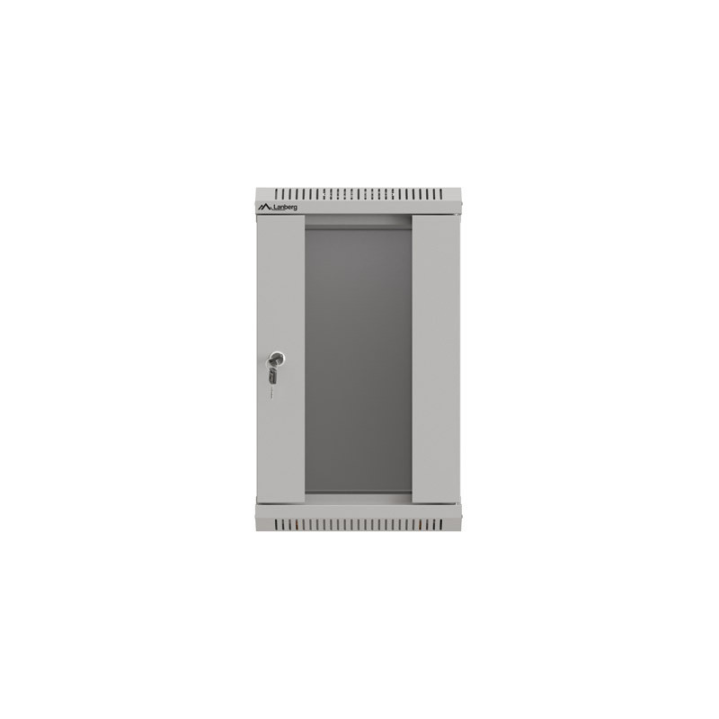 LANBERG RACKOVÁ SKRIŇA 10'' NÁSTENNÁ 9U/300X300 (FLAT PACK) S PRESKLENÝMI DVERAMI ŠEDÁ