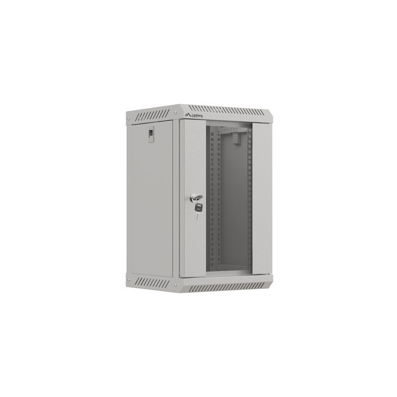 LANBERG RACKOVÁ SKRIŇA 10'' NÁSTENNÁ 9U/300X300 (FLAT PACK) S PRESKLENÝMI DVERAMI ŠEDÁ
