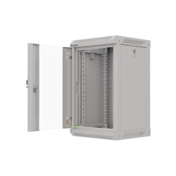 LANBERG RACKOVÁ SKRIŇA 10'' NÁSTENNÁ 9U/300X300 (FLAT PACK) S PRESKLENÝMI DVERAMI ŠEDÁ