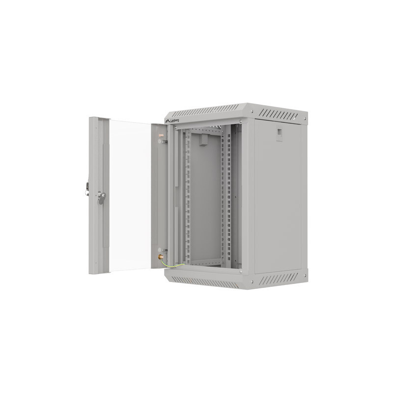 LANBERG RACKOVÁ SKRIŇA 10'' NÁSTENNÁ 9U/300X300 (FLAT PACK) S PRESKLENÝMI DVERAMI ŠEDÁ