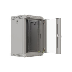 LANBERG RACKOVÁ SKRIŇA 10'' NÁSTENNÁ 9U/300X300 (FLAT PACK) S PRESKLENÝMI DVERAMI ŠEDÁ