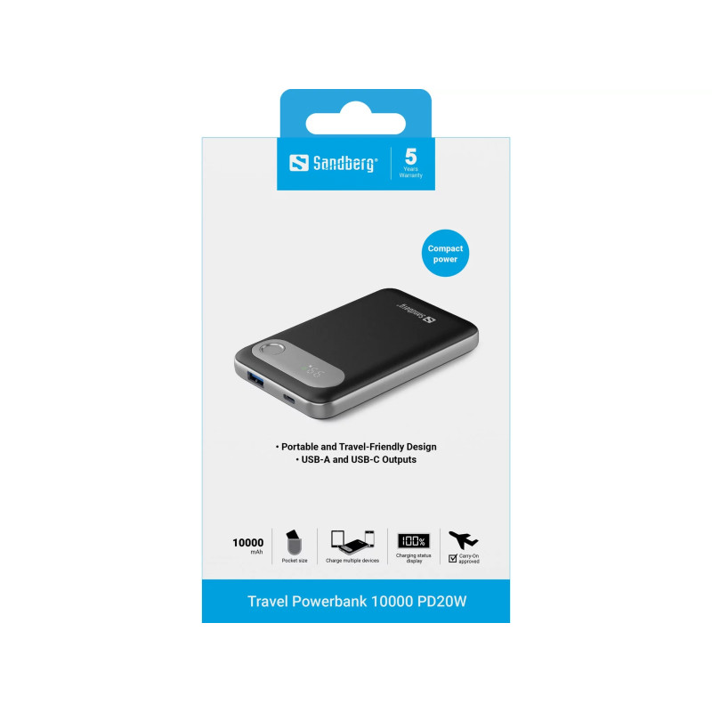 NONAME - Sandberg Travel Powerbank 10000 PD20W