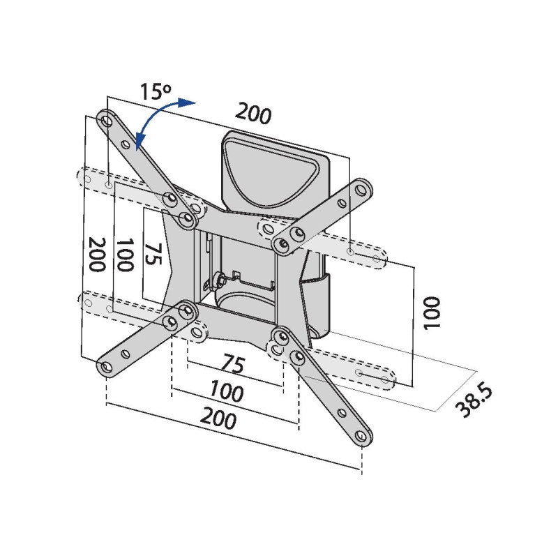TB TOUCH - TB TV wall mount TB-152 až 37'', 20kg max VESA 200x200