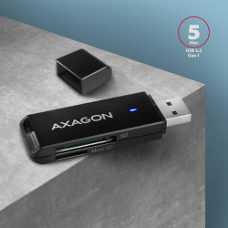 AXAGON CRE-S2N, USB-A 3.2 Gen 1 - SUPERSPEED čítačka kariet, 2-slot & lun SD/microSD, podpora UHS-I