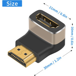 PremiumCord 8K Adaptér spojka HDMI A - HDMI A, F/M, zahnutá do pravého uhla 90 °