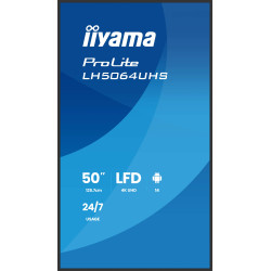 50'' iiyama LH5064UHS-B1AG: VA, 4K UHD, Android, 24/7