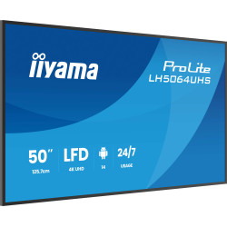 50'' iiyama LH5064UHS-B1AG: VA, 4K UHD, Android, 24/7