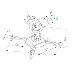 TB TOUCH - TB Projector mount ceiling TB-M51 10kg 15,2cm