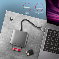 AXAGON CRE-S3, USB-A 3.2 Gen 1 - SUPERSPEED čítačka kariet, 3-slot & lun SD/microSD/CF, podpora UHS-II