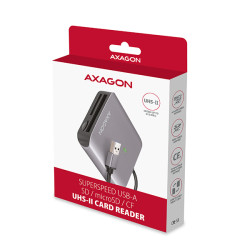 AXAGON CRE-S3, USB-A 3.2 Gen 1 - SUPERSPEED čítačka kariet, 3-slot & lun SD/microSD/CF, podpora UHS-II