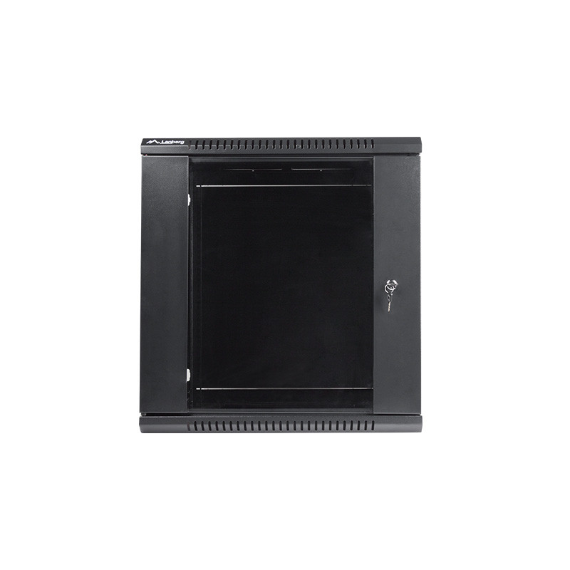 LANBERG - Nástenný rack 19'' 12U 600X450mm černý flat pack