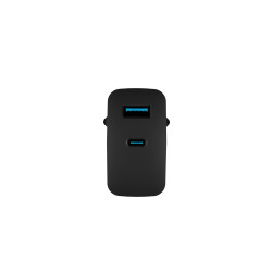 Univerzálna USB nabíjačka Natec RIBERA GaN 45W, 1X USB-A, 1X USB-C, čierna