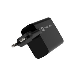 Univerzálna USB nabíjačka Natec RIBERA GaN 45W, 1X USB-A, 1X USB-C, čierna