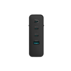 Univerzálna USB nabíjačka Natec GaN 100W, 3X USB-C, 1X USB-A, Čierna