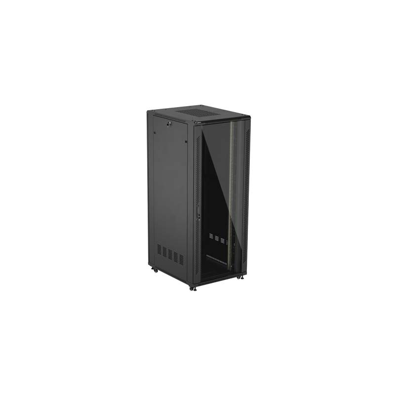 LANBERG 19'' VOĽNE STOJÚCA RACKOVÁ SKRIŇA 42U/800X1000 (FLAT PACK) S PRESKLENÝMI DVERAMI ČIERNA