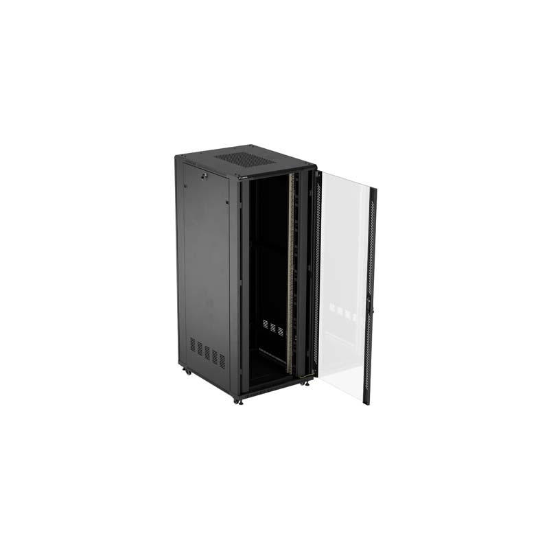 LANBERG 19'' VOĽNE STOJÚCA RACKOVÁ SKRIŇA 42U/800X1000 (FLAT PACK) S PRESKLENÝMI DVERAMI ČIERNA