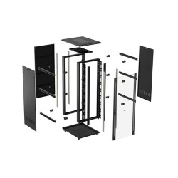 LANBERG 19'' VOĽNE STOJÚCA RACKOVÁ SKRIŇA 42U/800X1000 (FLAT PACK) S PRESKLENÝMI DVERAMI ČIERNA