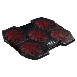 EVOLVEO Ania 14, chladiaca podložka pre notebook, 5x ventilátor, červené podsvietenie