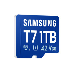 Samsung T7/Micro SDXC/1TB/UHS-I U3 / Class 10/Modrá