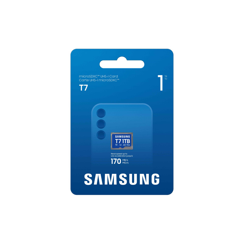 Samsung T7/Micro SDXC/1TB/UHS-I U3 / Class 10/Modrá