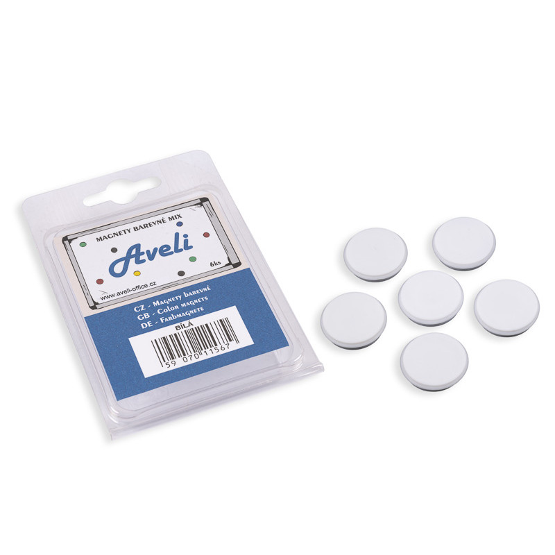 Set magnetov AVELI, biela farba