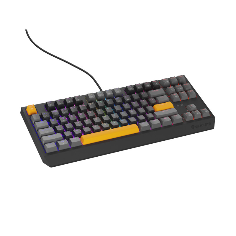 Genesis herná klávesnica THOR 230/TKL/RGB/Outemu Red/Drôtová USB/US layout/Anchor Positive Šedá