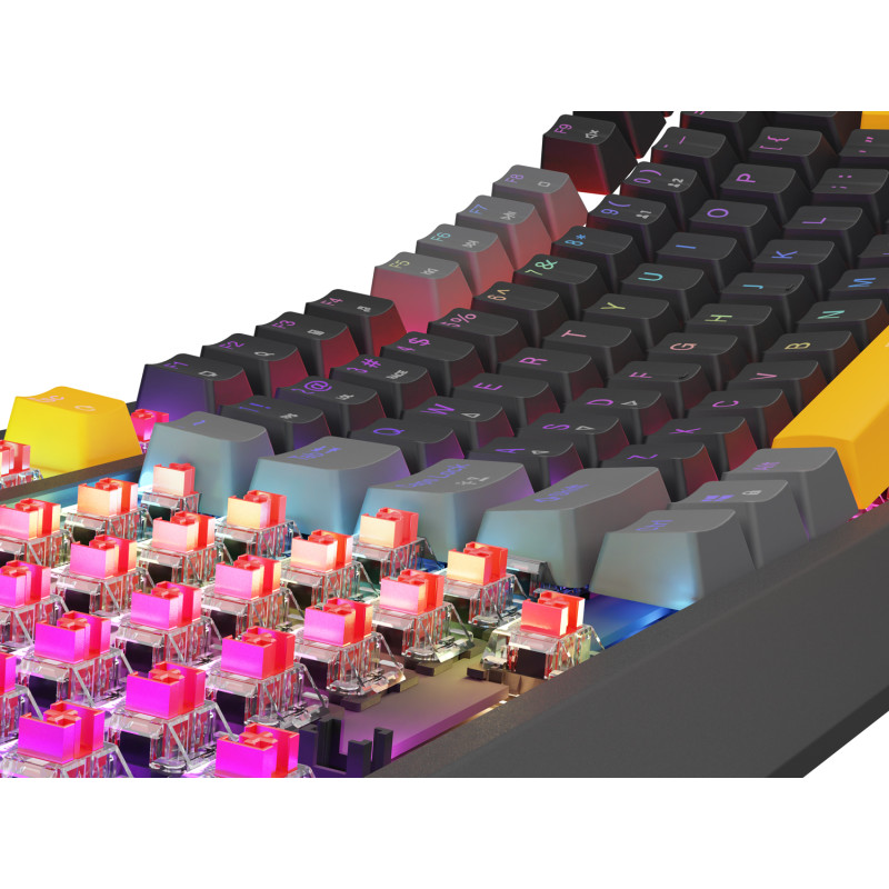 Genesis herná klávesnica THOR 230/TKL/RGB/Outemu Red/Drôtová USB/US layout/Anchor Positive Šedá