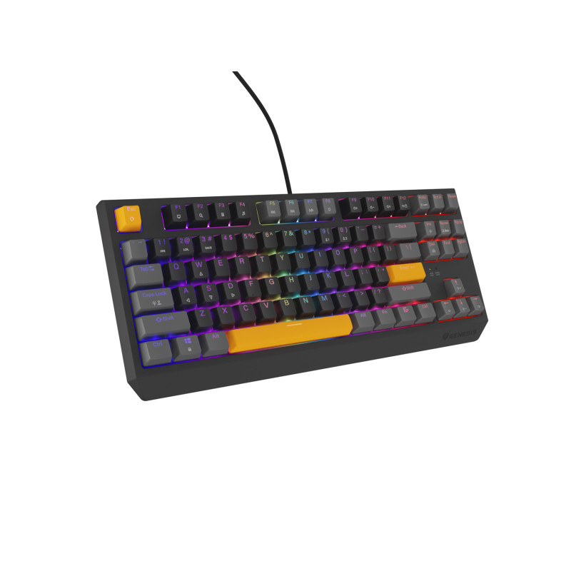 Genesis herná klávesnica THOR 230/TKL/RGB/Outemu Red/Drôtová USB/US layout/Anchor Positive Šedá