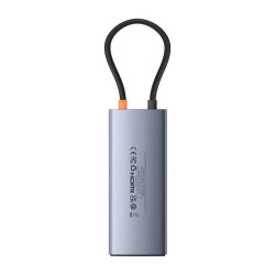 NONAME - Baseus hub Series 2 USB 6v1 (USB-C/HDMI4K60Hz/USB-C(10Gbps)/USB-A(10Gbps)/RJ45/USB-C(PD) sivý
