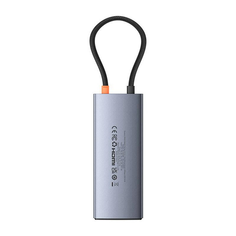 NONAME - Baseus hub Series 2 USB 6v1 (USB-C/HDMI4K60Hz/USB-C(10Gbps)/USB-A(10Gbps)/RJ45/USB-C(PD) sivý