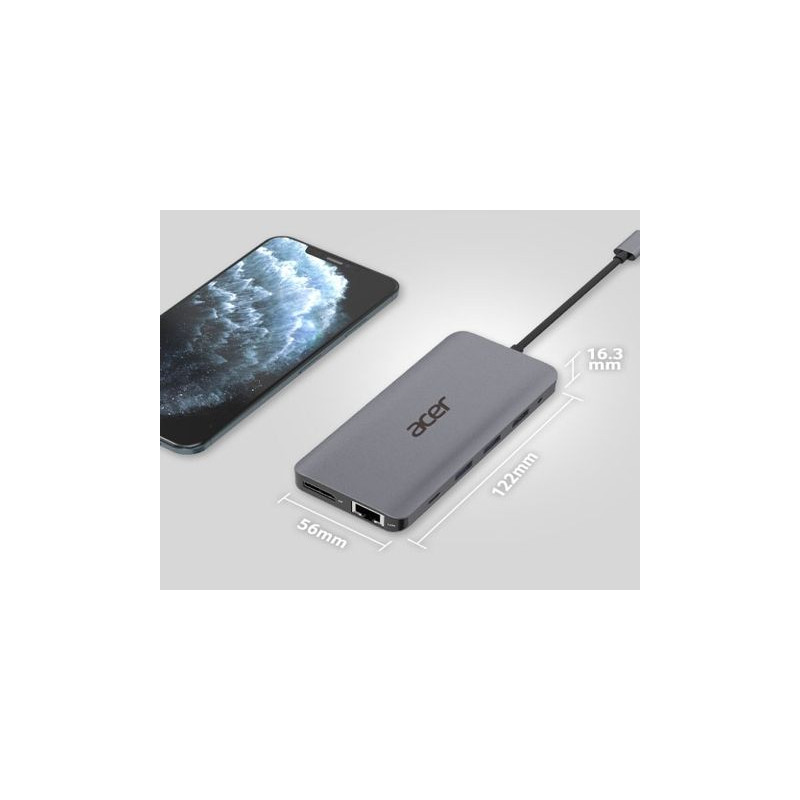 Acer 12in1 USB-C dongle (USB, HDMI, PD, CD, DP, RJ45)