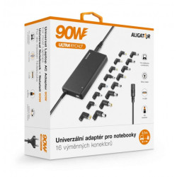 ALIGATOR - Univerzálny adaptér pre notebooky so 16 výmennými konektormi a USB, 90W