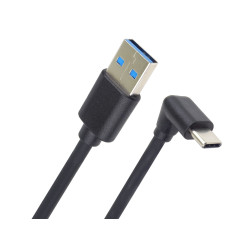 PremiumCord USB C-USB A, zahnutý, čierny, 50 cm