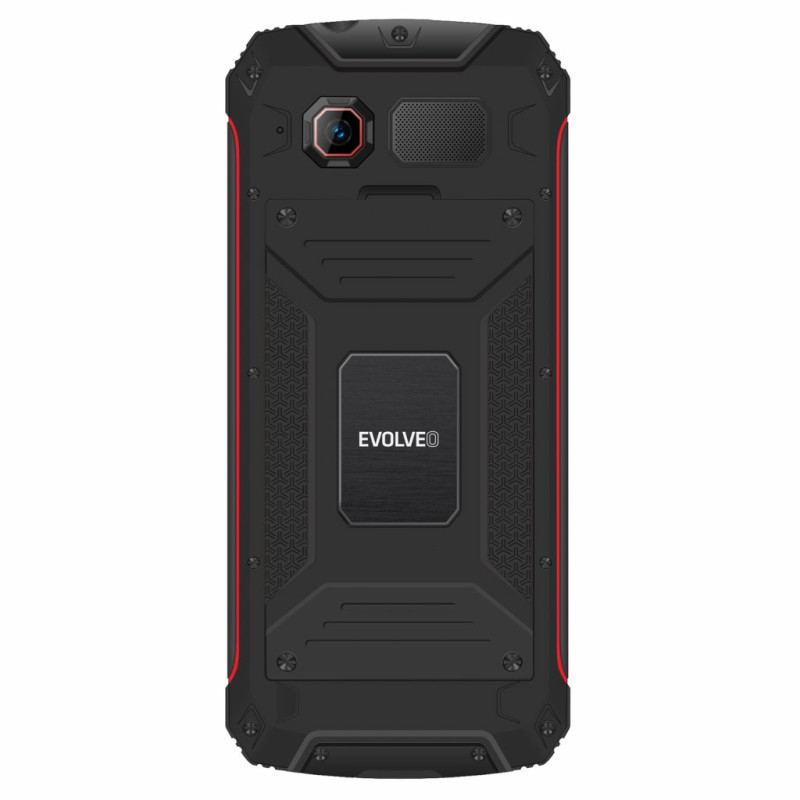 EVOLVEO StrongPhone W4, IP68 odolný Dual SIM telefón, 2,8'' LCD, 2500mAh, Powerbanka, černo-červený