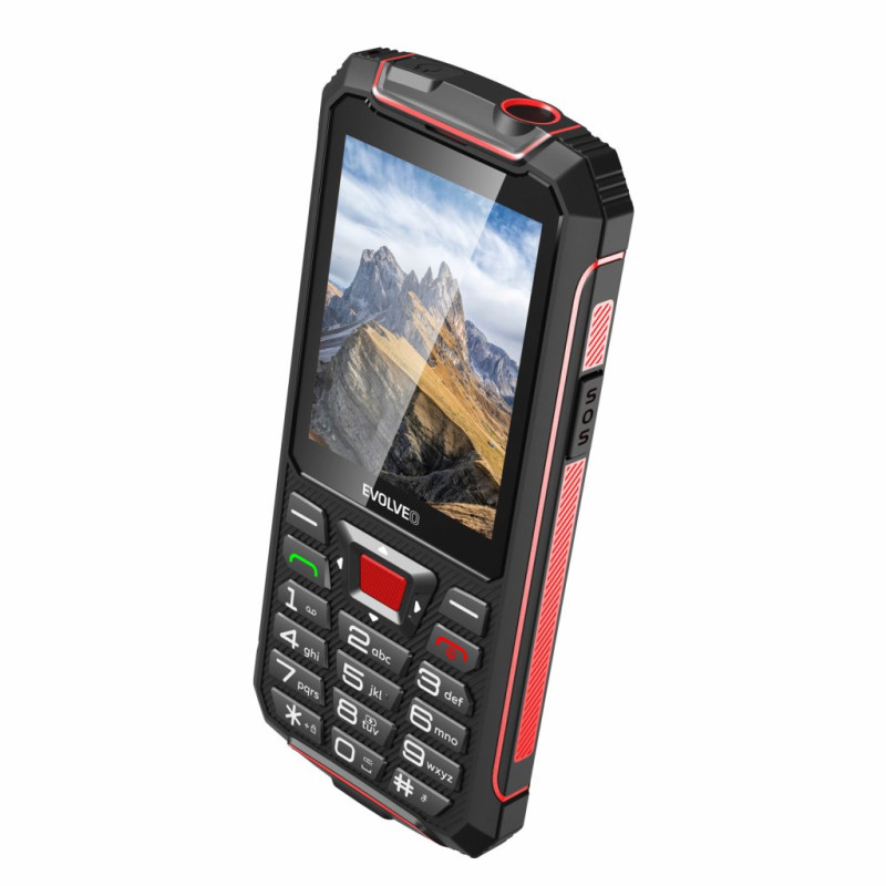 EVOLVEO StrongPhone W4, IP68 odolný Dual SIM telefón, 2,8'' LCD, 2500mAh, Powerbanka, černo-červený