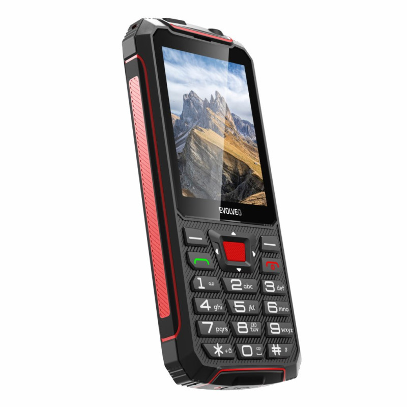 EVOLVEO StrongPhone W4, IP68 odolný Dual SIM telefón, 2,8'' LCD, 2500mAh, Powerbanka, černo-červený