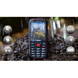 EVOLVEO StrongPhone W4, IP68 odolný Dual SIM telefón, 2,8'' LCD, 2500mAh, Powerbanka, černo-červený