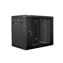 LANBERG - Nástenný rack 19'' 9U 600X450mm černý flat pack