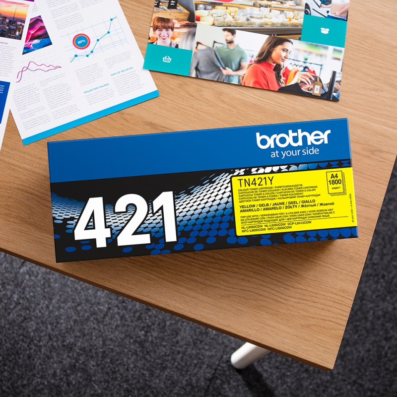 Brother TN-421Y, toner žltá, 1 800 str.