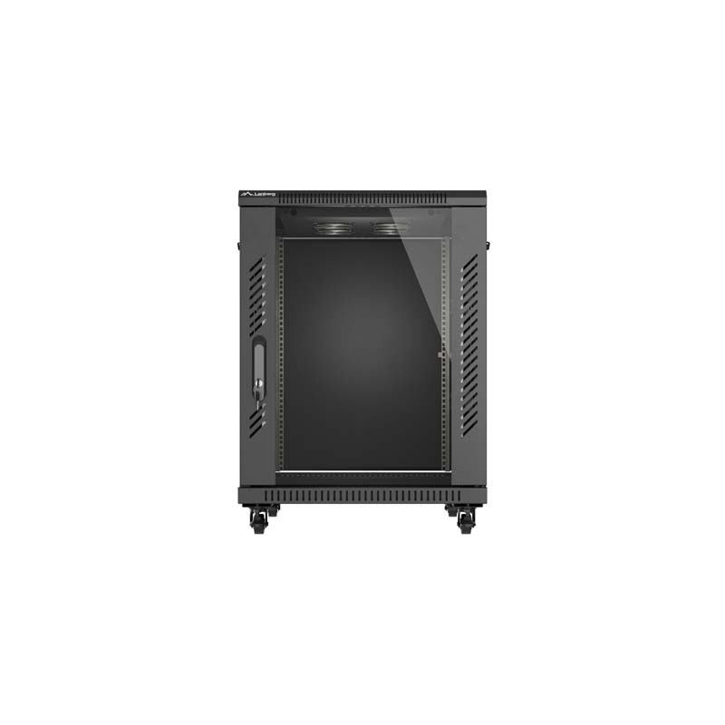 LANBERG INŠTALAČNÝ RACK 19'' 15U 600X800 ČIERNE SKLENENÉ DVERE (PLOCHÉ BALENIE)