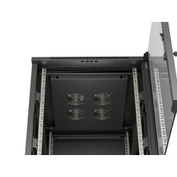 LANBERG INŠTALAČNÝ RACK 19'' 15U 600X800 ČIERNE SKLENENÉ DVERE (PLOCHÉ BALENIE)