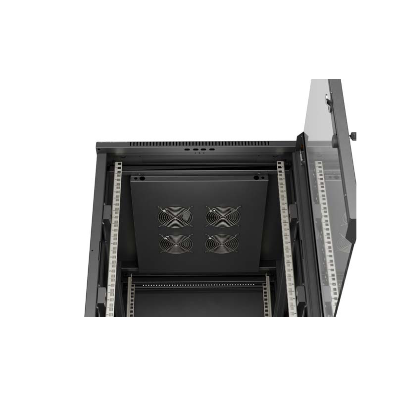 LANBERG INŠTALAČNÝ RACK 19'' 15U 600X800 ČIERNE SKLENENÉ DVERE (PLOCHÉ BALENIE)