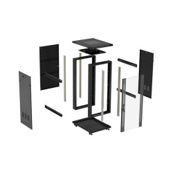 LANBERG INŠTALAČNÝ RACK 19'' 15U 600X800 ČIERNE SKLENENÉ DVERE (PLOCHÉ BALENIE)