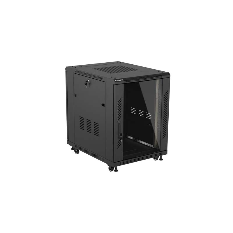 LANBERG INŠTALAČNÝ RACK 19'' 15U 600X800 ČIERNE SKLENENÉ DVERE (PLOCHÉ BALENIE)