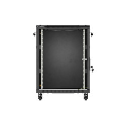 LANBERG INŠTALAČNÝ RACK 19'' 15U 600X800 ČIERNE SKLENENÉ DVERE (PLOCHÉ BALENIE)