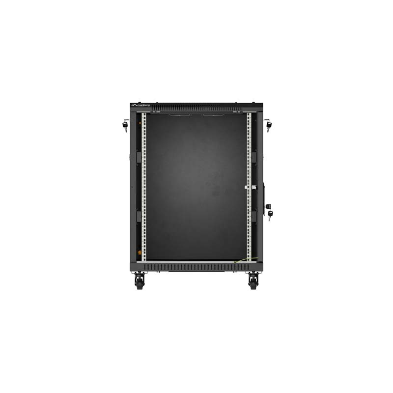 LANBERG INŠTALAČNÝ RACK 19'' 15U 600X800 ČIERNE SKLENENÉ DVERE (PLOCHÉ BALENIE)