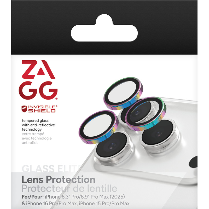 ZAGG Ochranná čočka Premium pre Apple iPhone 17 Pro/Pro Max/16 Pro/Pro Max/15 Pro/Pro Max - duhová
